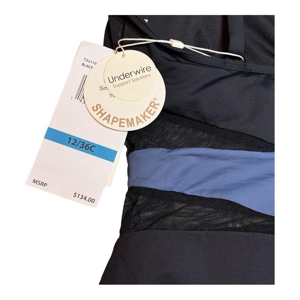 Coco Reef Keepsake Level Color-Block Mesh One-Piece Black/Blue NWT - Picture 5 of 6